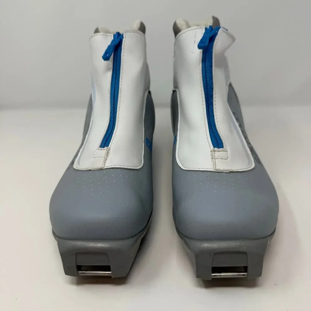 Salomon Siam5 Cross Country Ski Boot Women's 9.5 Grey White Blue